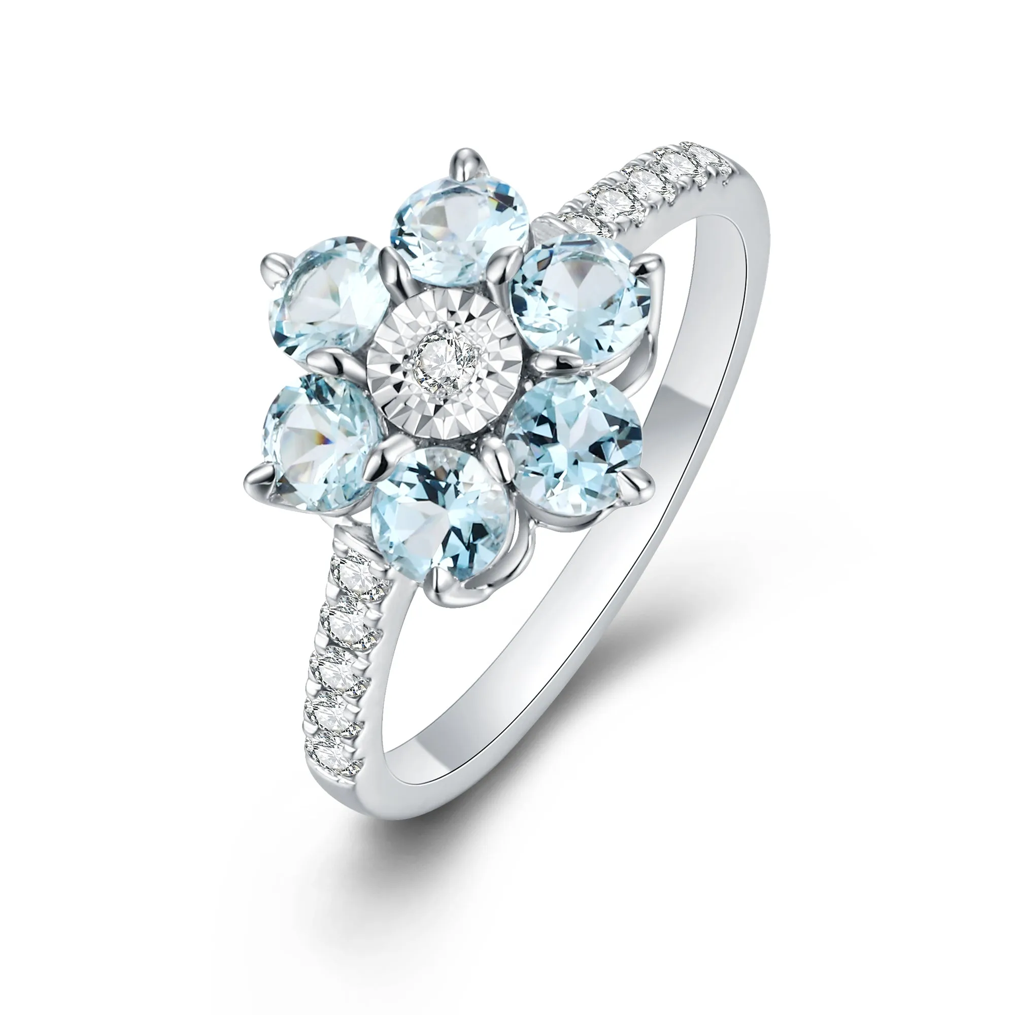 Aquamarine and Diamond Ring