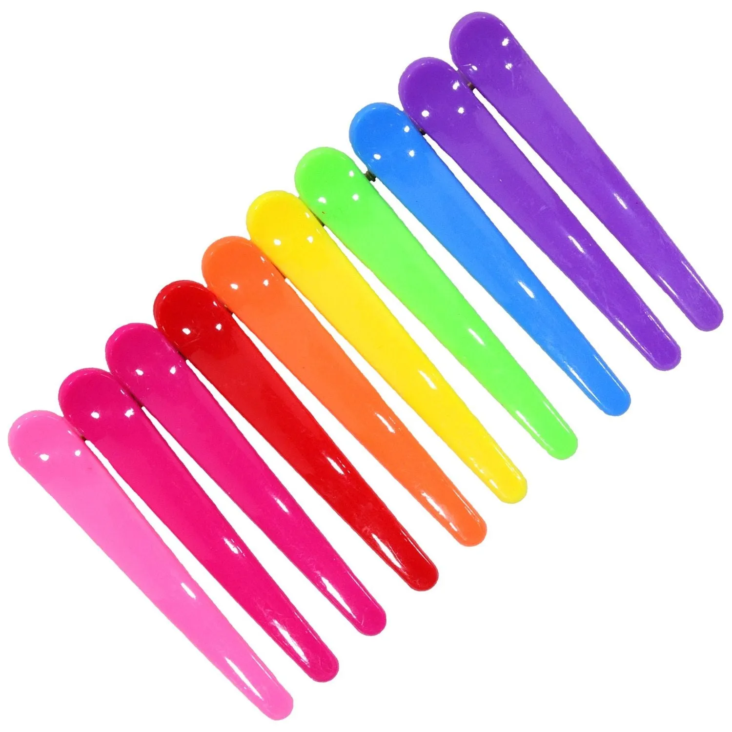 Assorted Plastic Hair Clips - 10 Pack