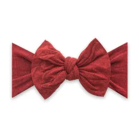 Baby Bling Bows PATTERNED KNOT--Heathered Red