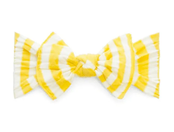 Baby Bling Bows PATTERNED  KNOT--Mustard Stripe