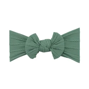 Baby Top Knot Single Bow Headband Forest Green