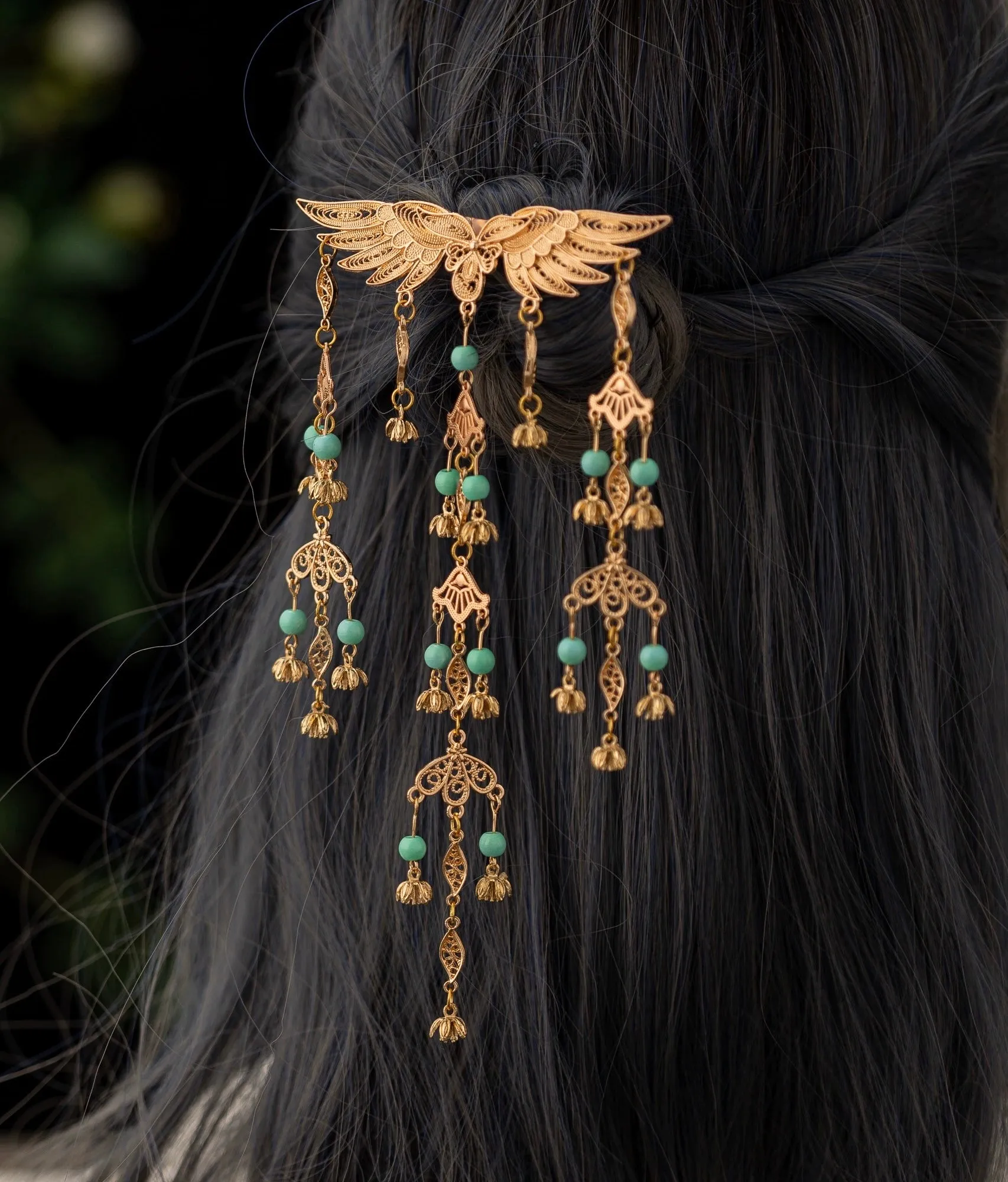 Back Hair Pin: Turquoise