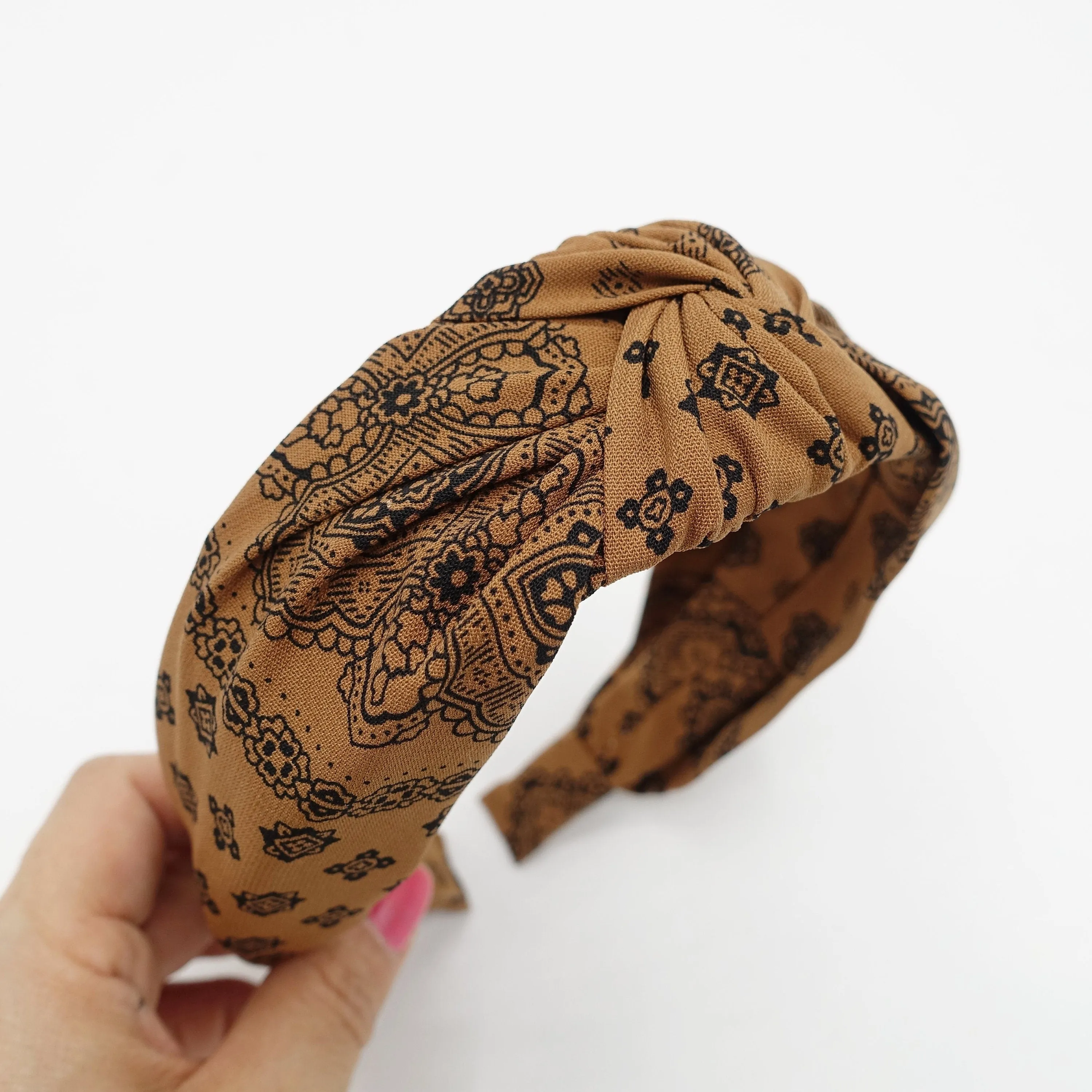 baroque print top knot headband Autumn thin fabric hairband women hair accessory