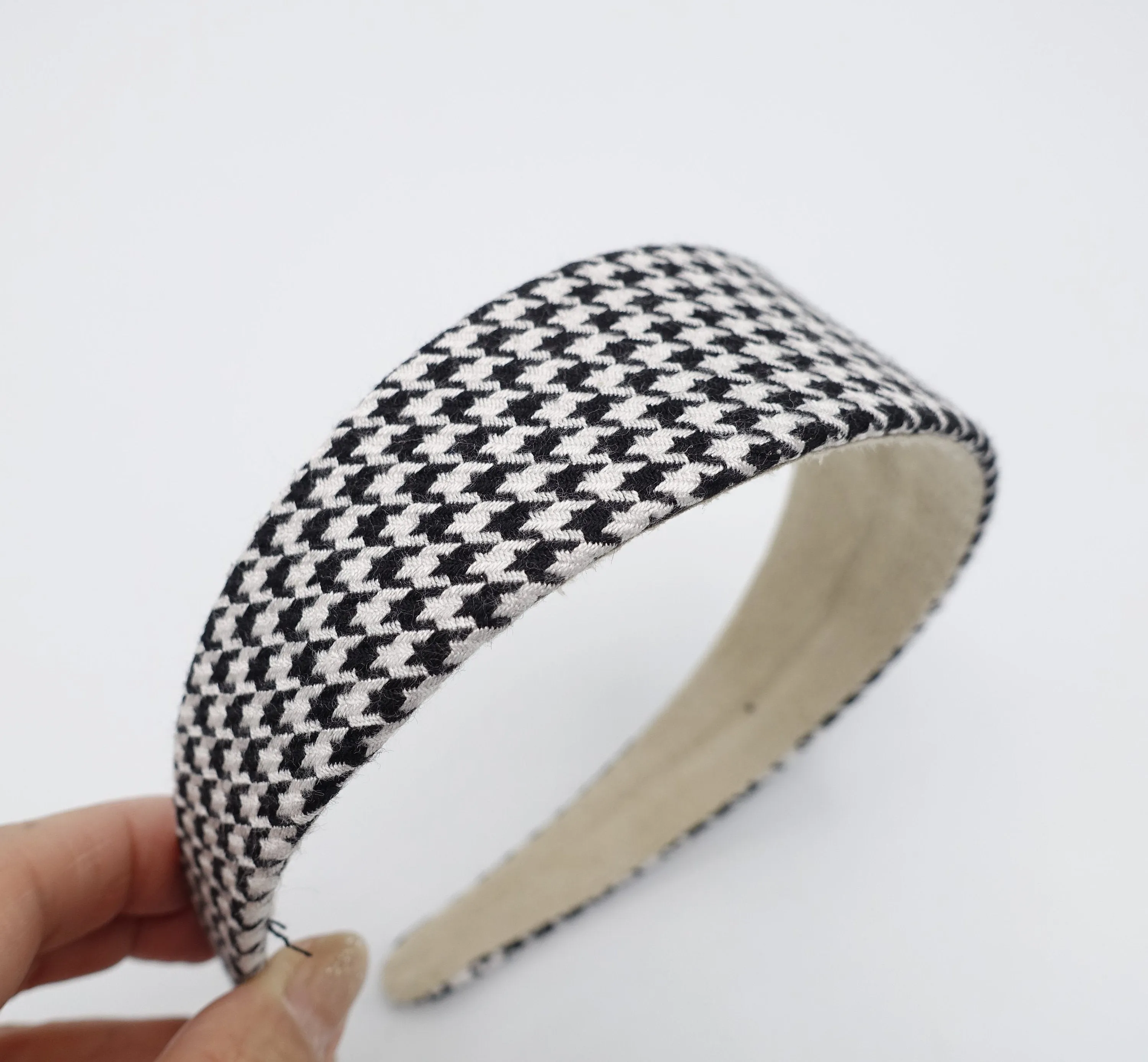 basic pattern headband woolen herringbone houndstooth headband Fall Winter basic hair accessory for women