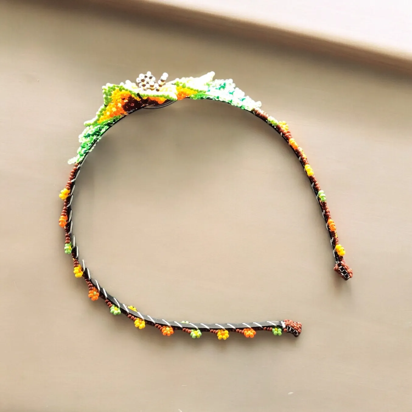 Beaded Headband with Flower (6)