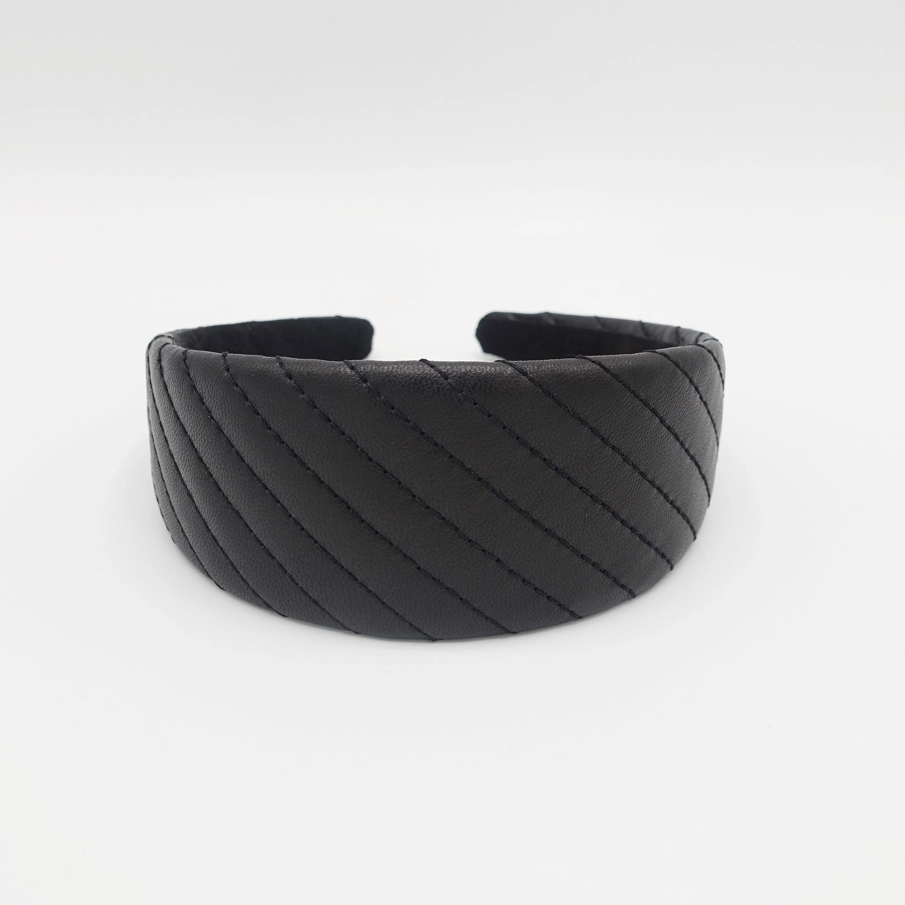 black leather headband