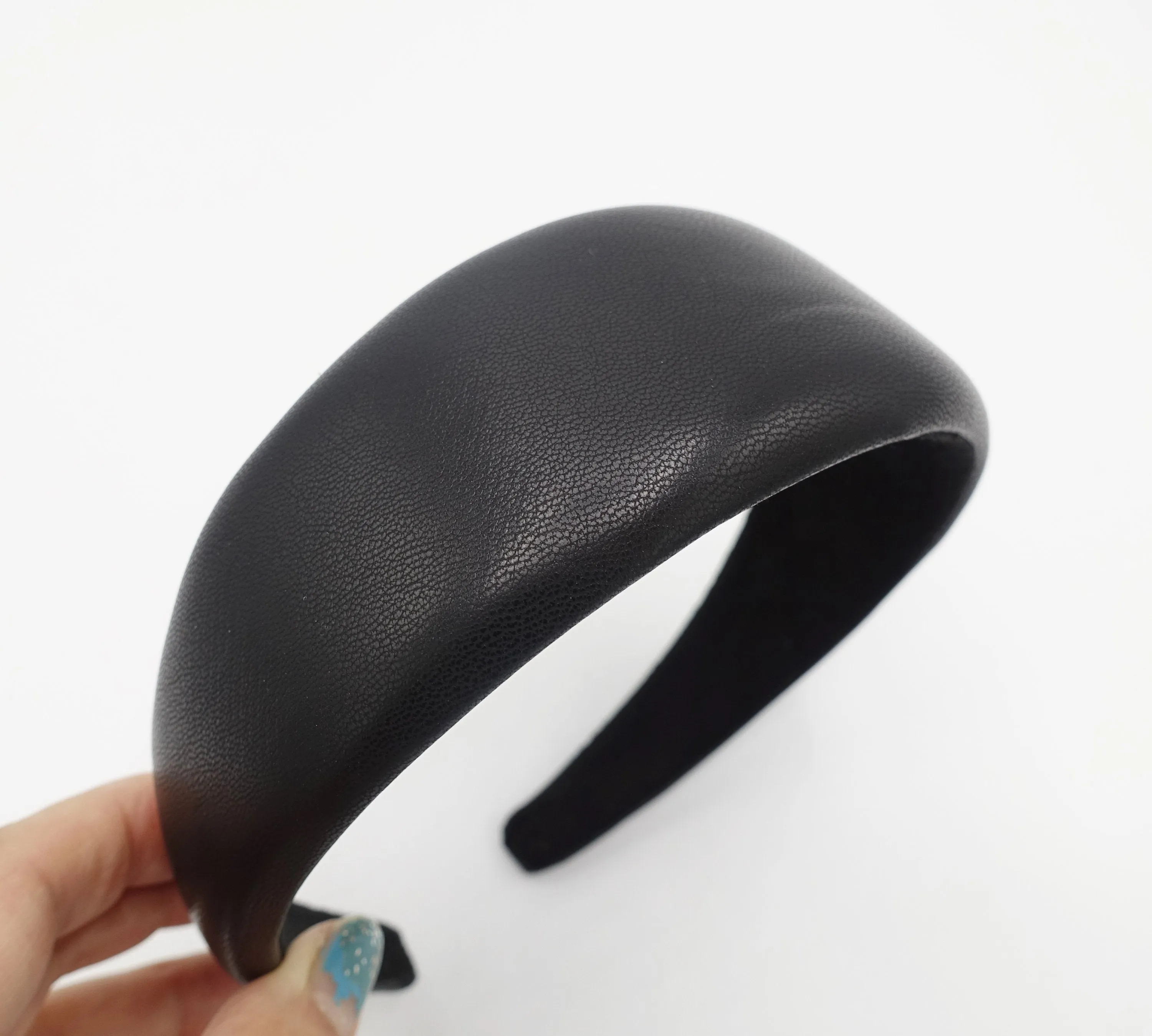 black leather headband