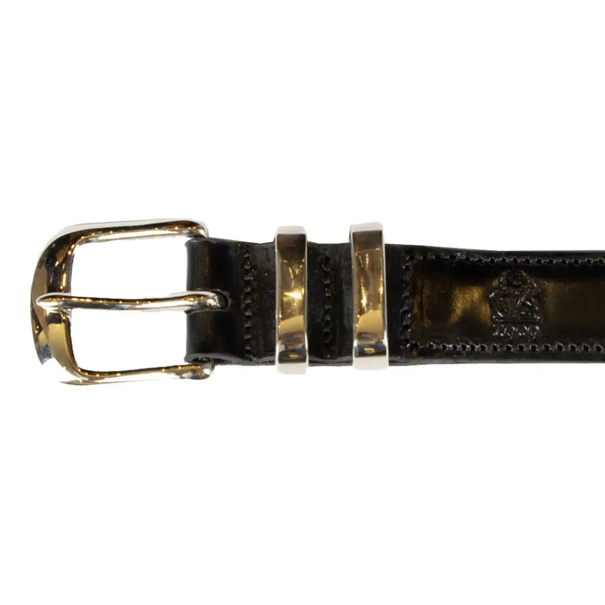 Black 'Tamar' Bridle Hide Leather Belt