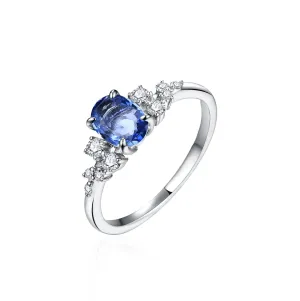 Blue Sapphire Diamond Ring