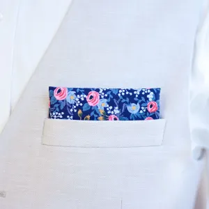 Boy's Pocket Square / Rosa In Navy