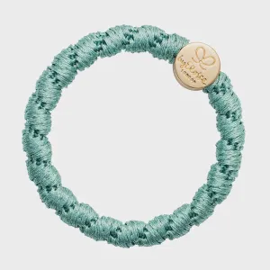 By Eloise Bangle Band |Gold Circle | Woven Seafoam Green