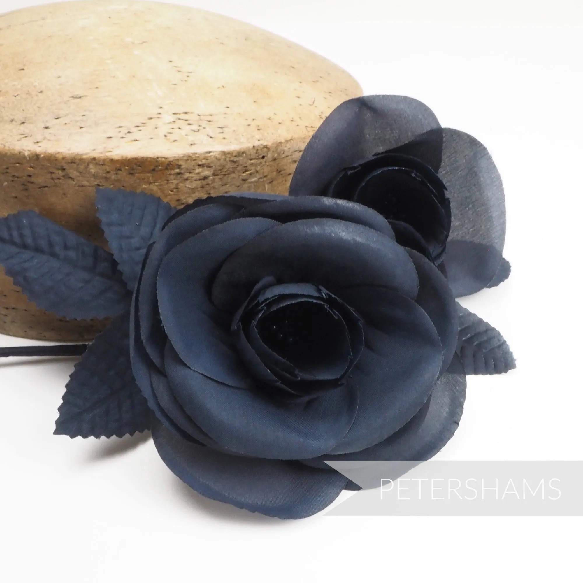 'Cecilia' Large Silk Camellia Millinery Flower Hat Mount