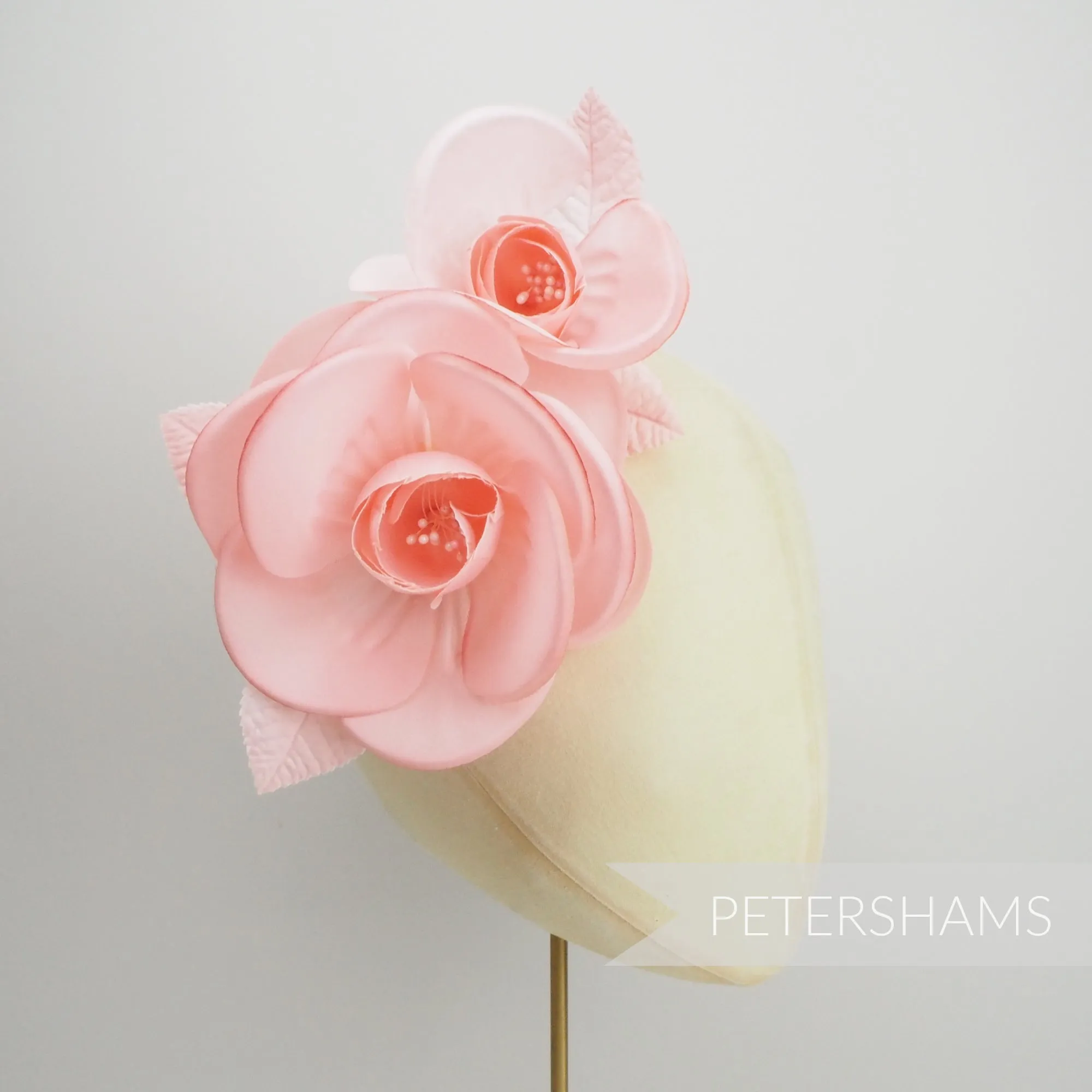 'Cecilia' Large Silk Camellia Millinery Flower Hat Mount