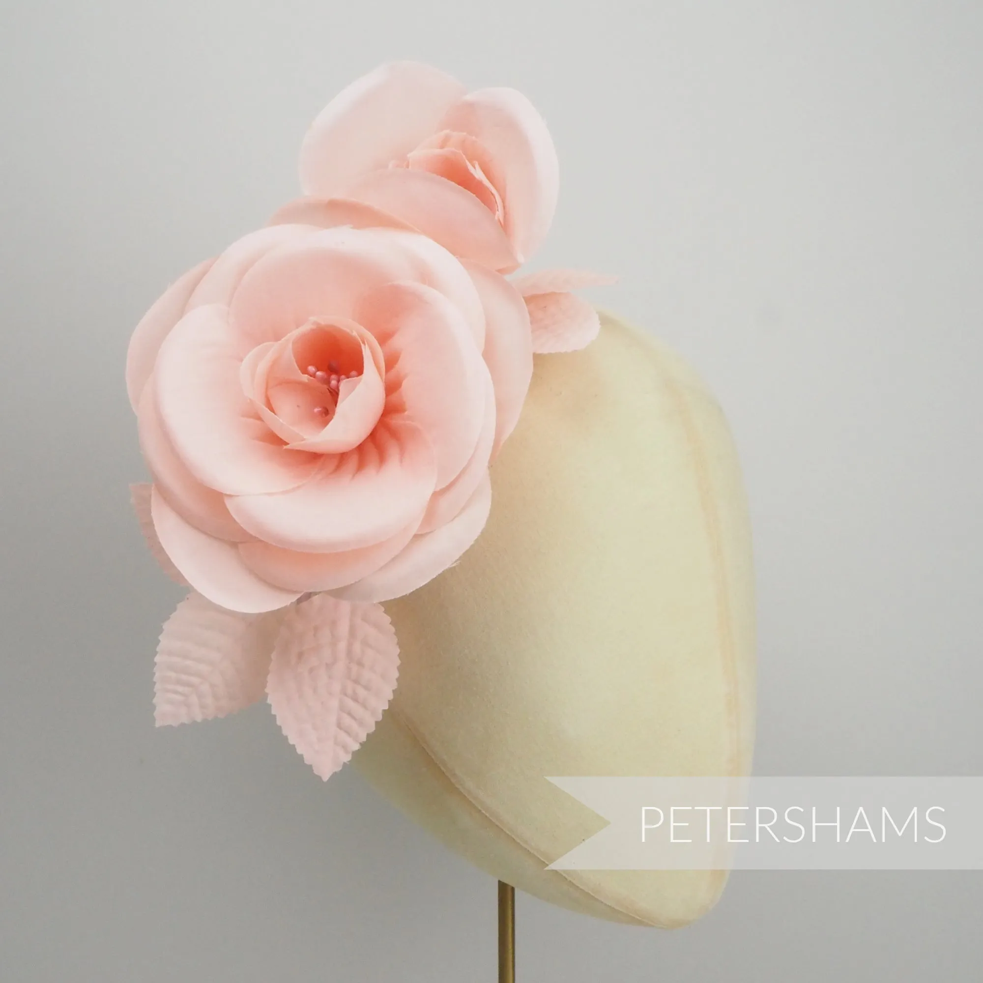 'Cecilia' Large Silk Camellia Millinery Flower Hat Mount