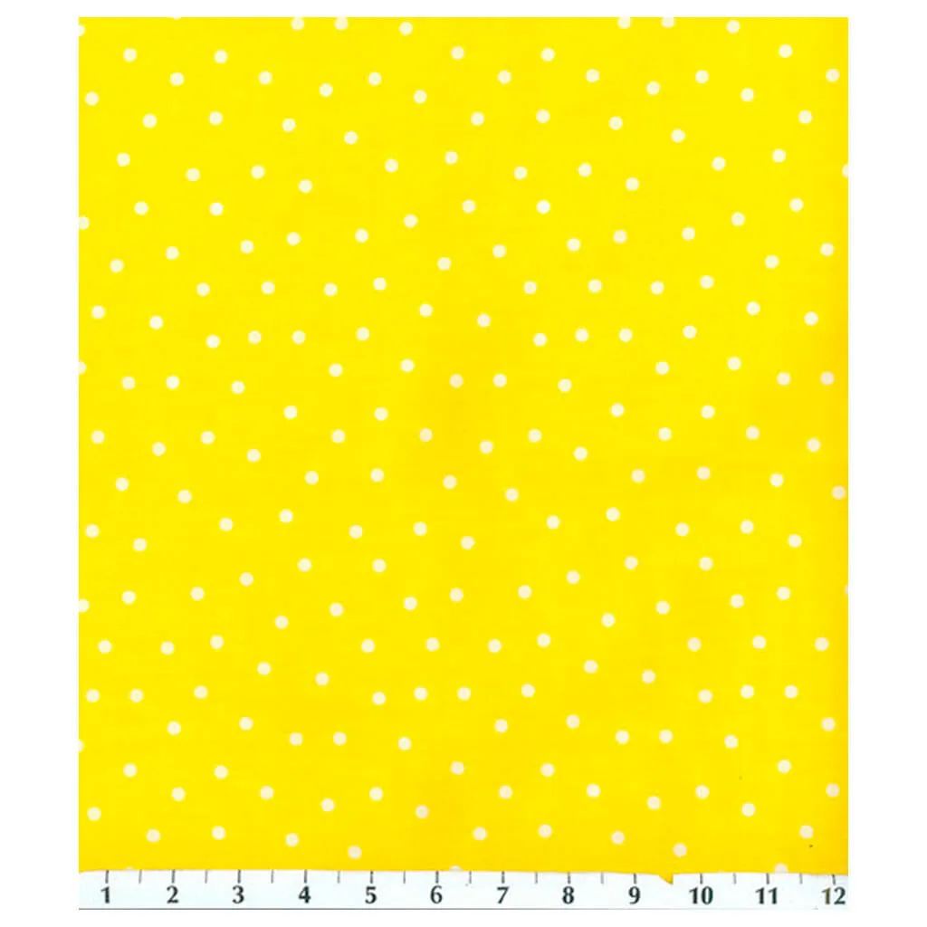 Cotton Fabric Polka Dots on Yellow