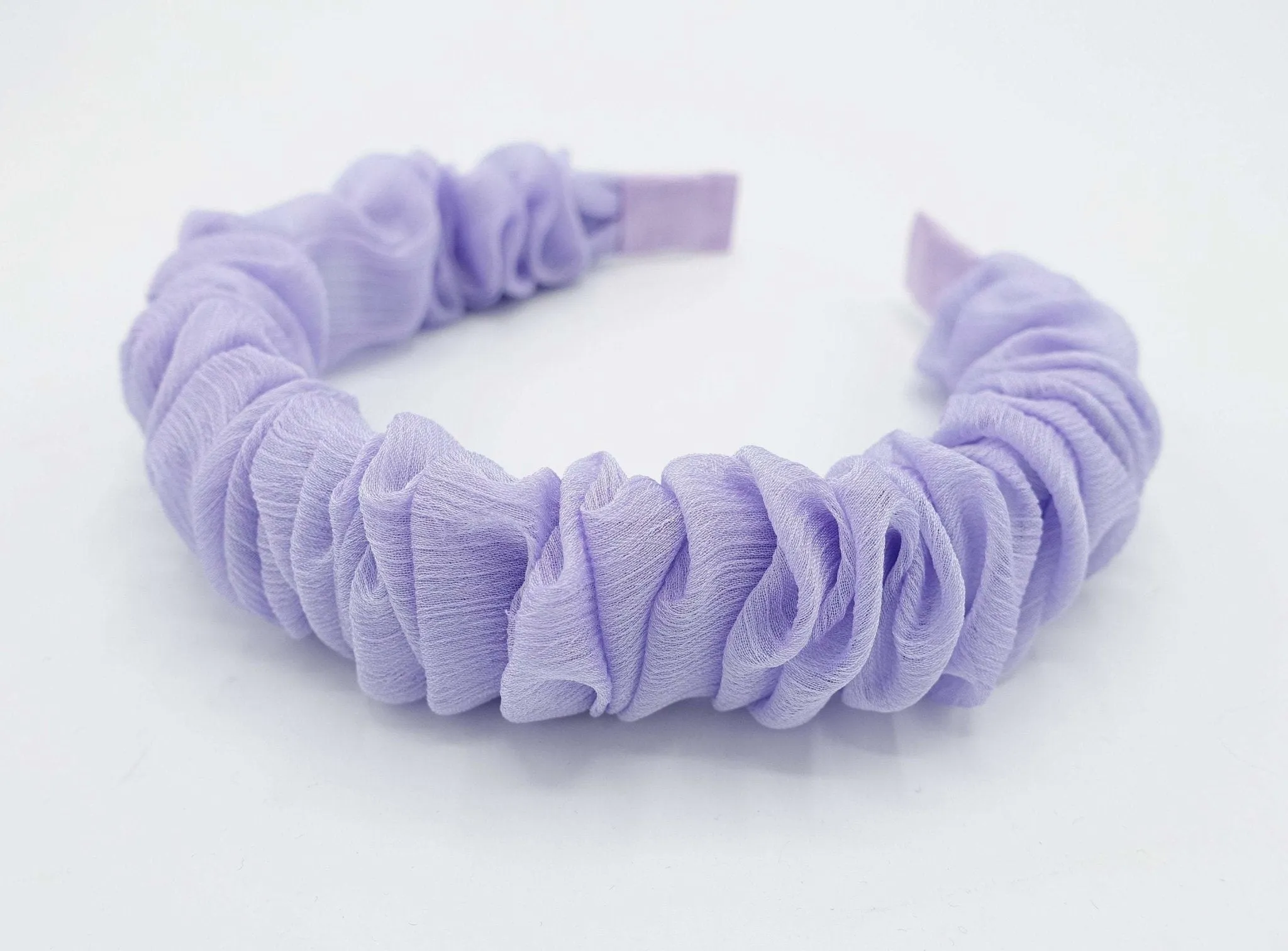 crinkled chiffon ruched headband pleated hairband accessory for women