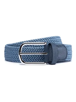 Denim Blue Stretch Braided Belt