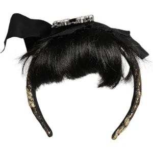 Dolce & Gabbana Black Hair Parrucchiera Crystal Headband Diadem