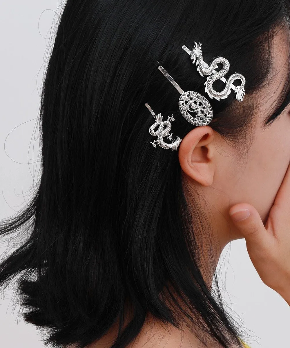 Dragon Design Icon Hair Clips Geometric Hair Accessories For Women