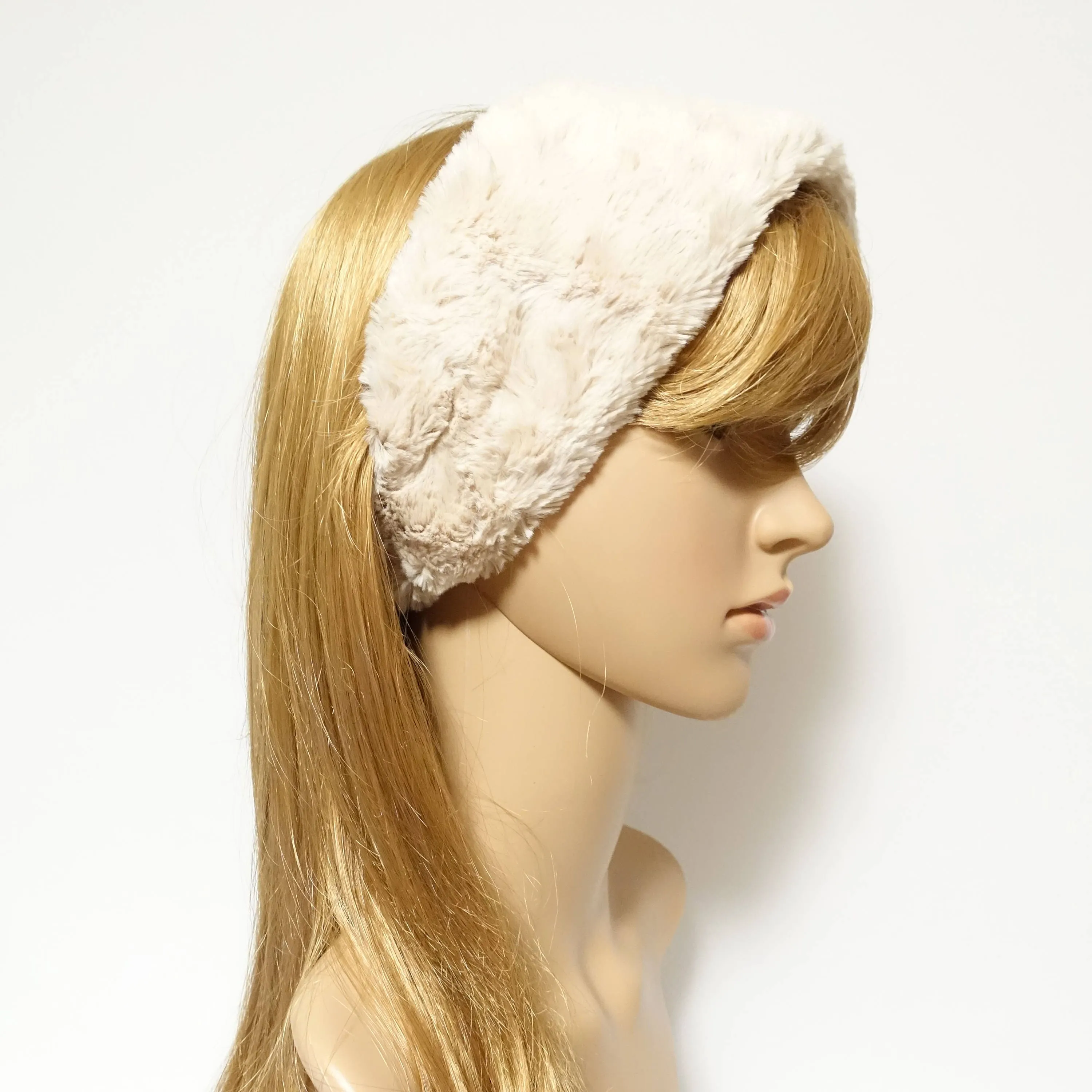 Fabric Fur fashion headband Winter Fashion Hair turban Elastic Headband for Women