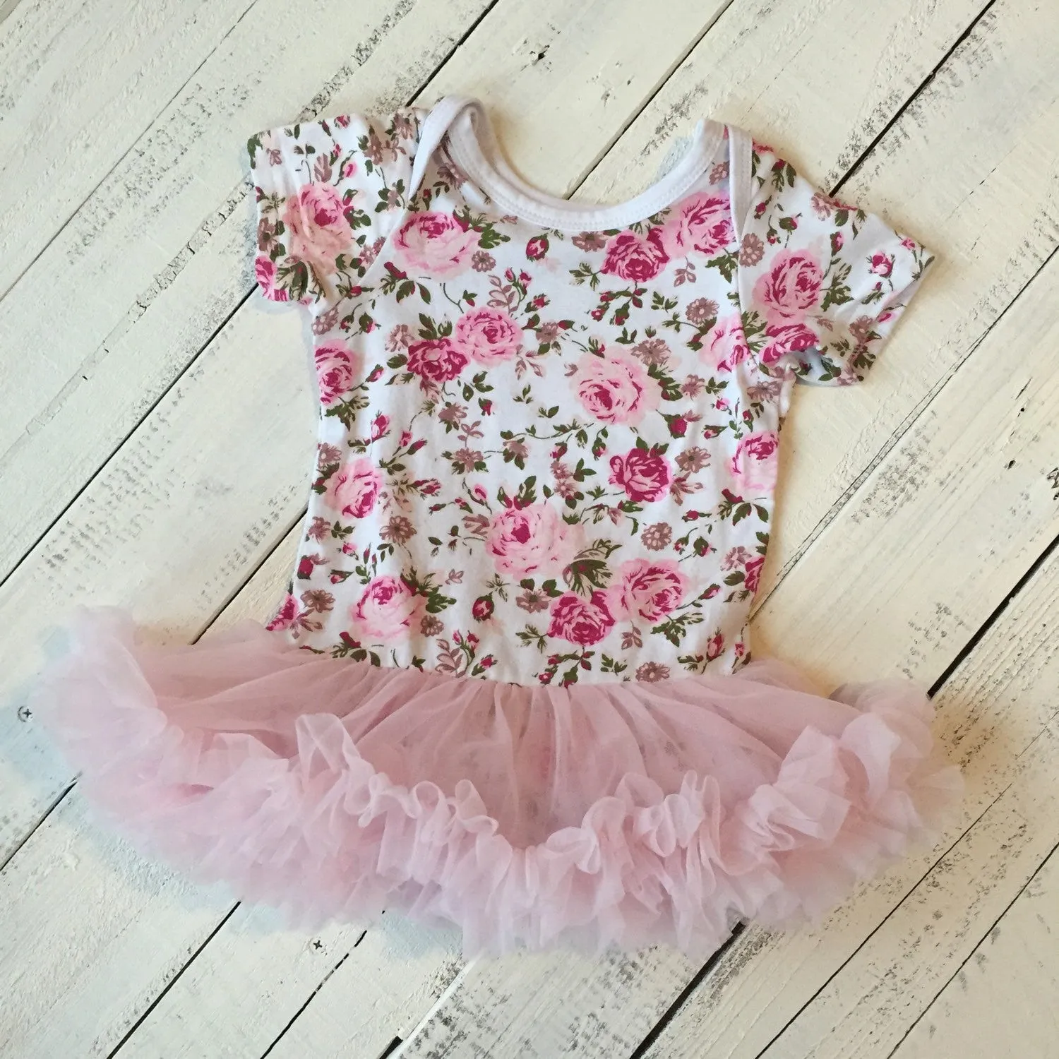 Floral Bodysuit Tutu Dress with matching headband