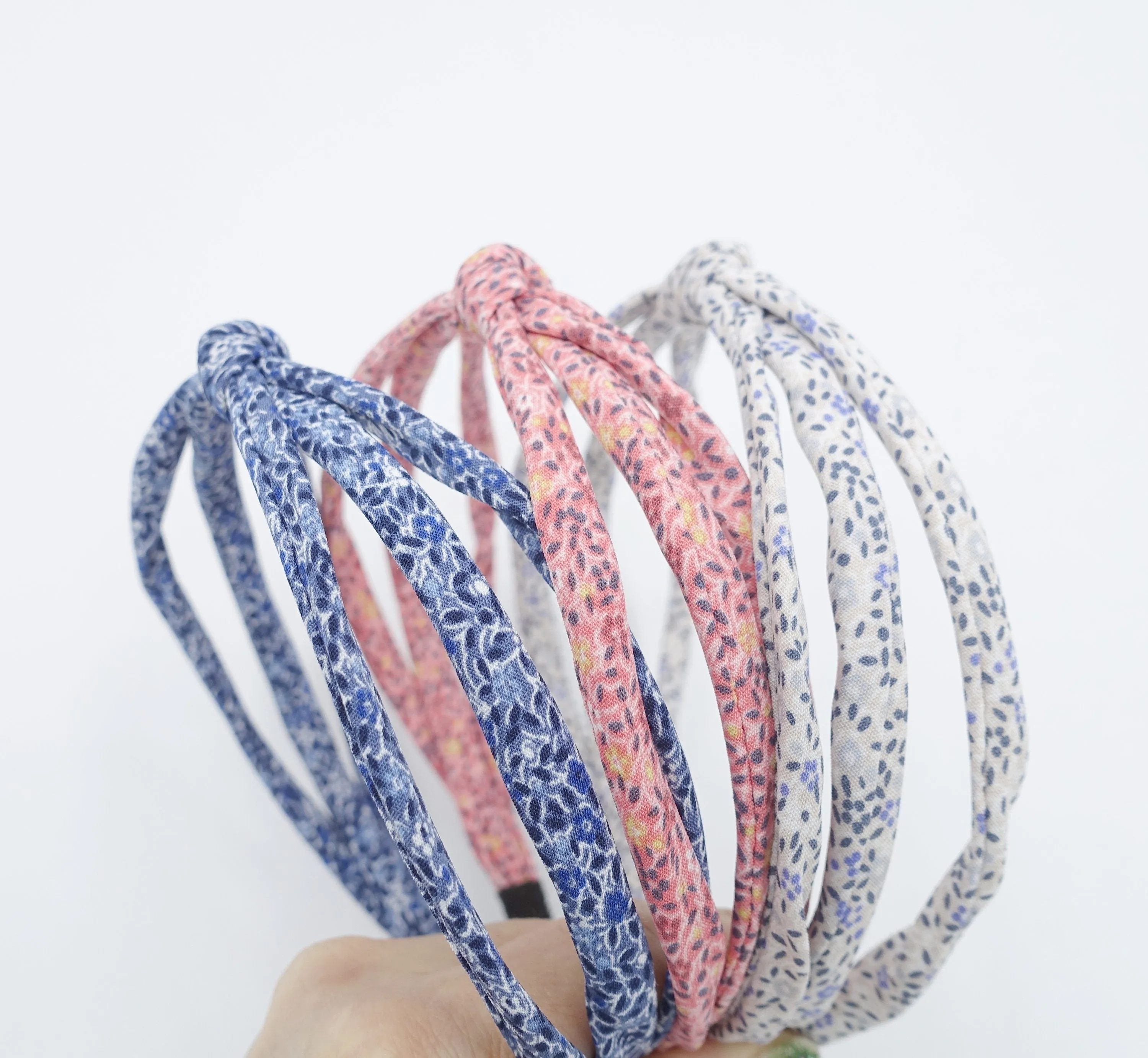 flower petal triple strand headband wired thin hairband floral women hair accessory