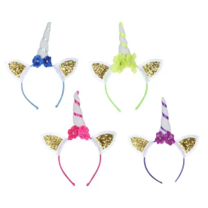 Glittered Unicorn Headbands 4pk