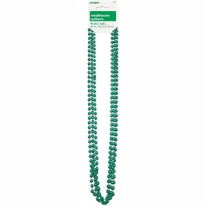 Green Metallic Bead Necklaces 32in 4ct,