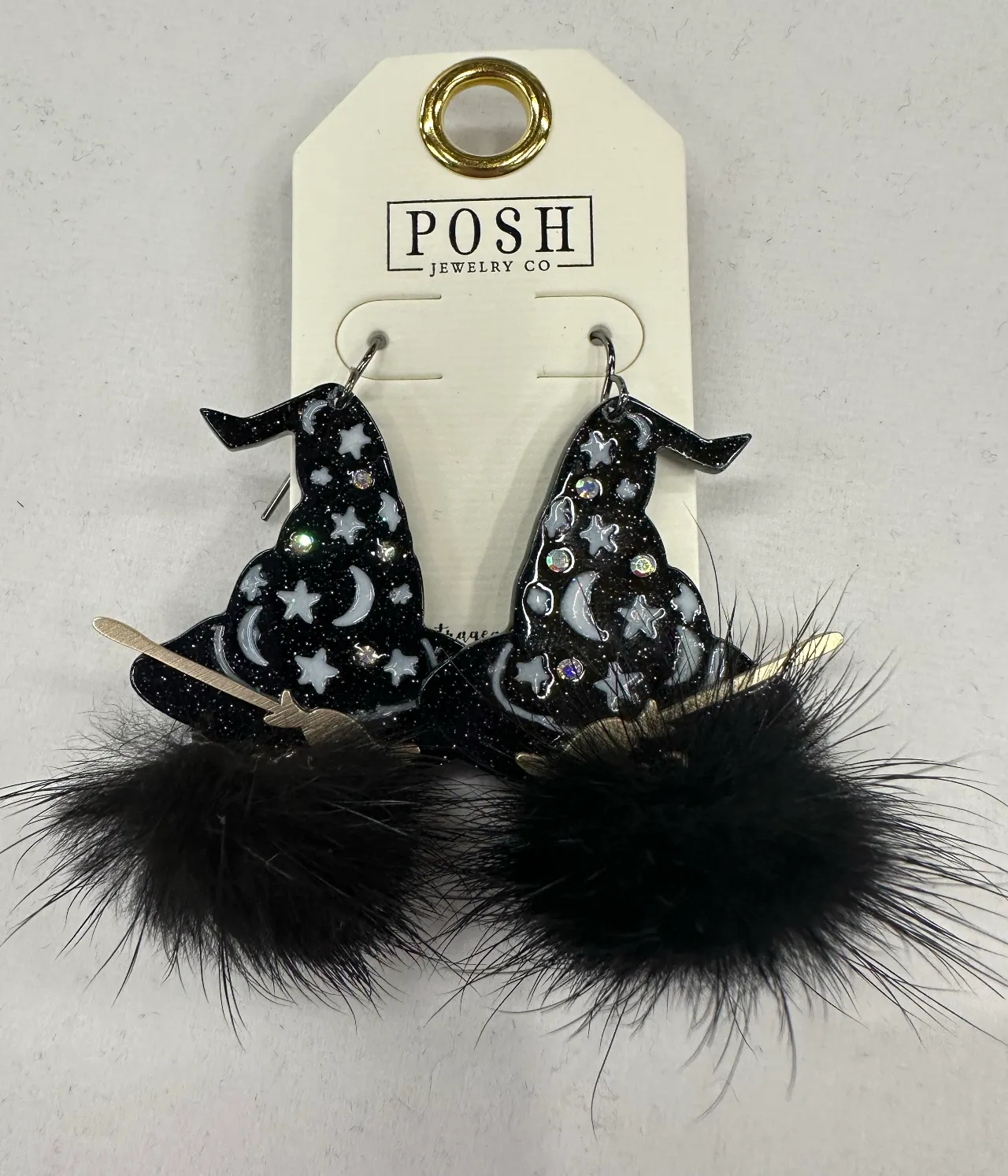 Halloween witch hat earrings