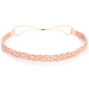 Headband Pink and Gold Braid