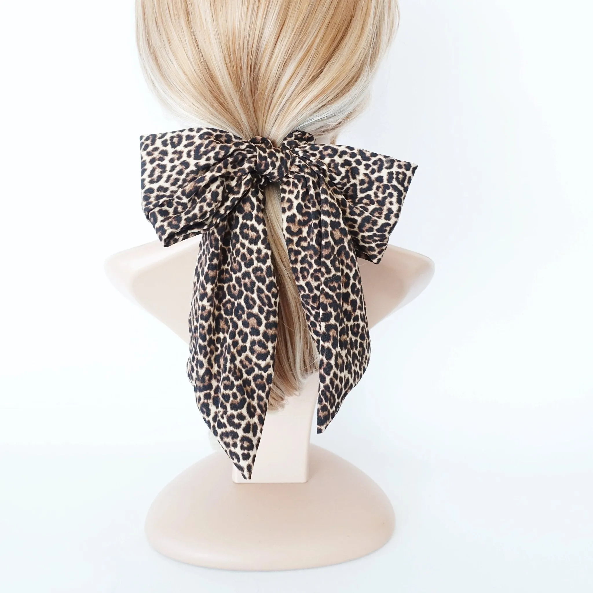 leopard print bow knot scrunchies sexy knot women hair elastic scrunchy