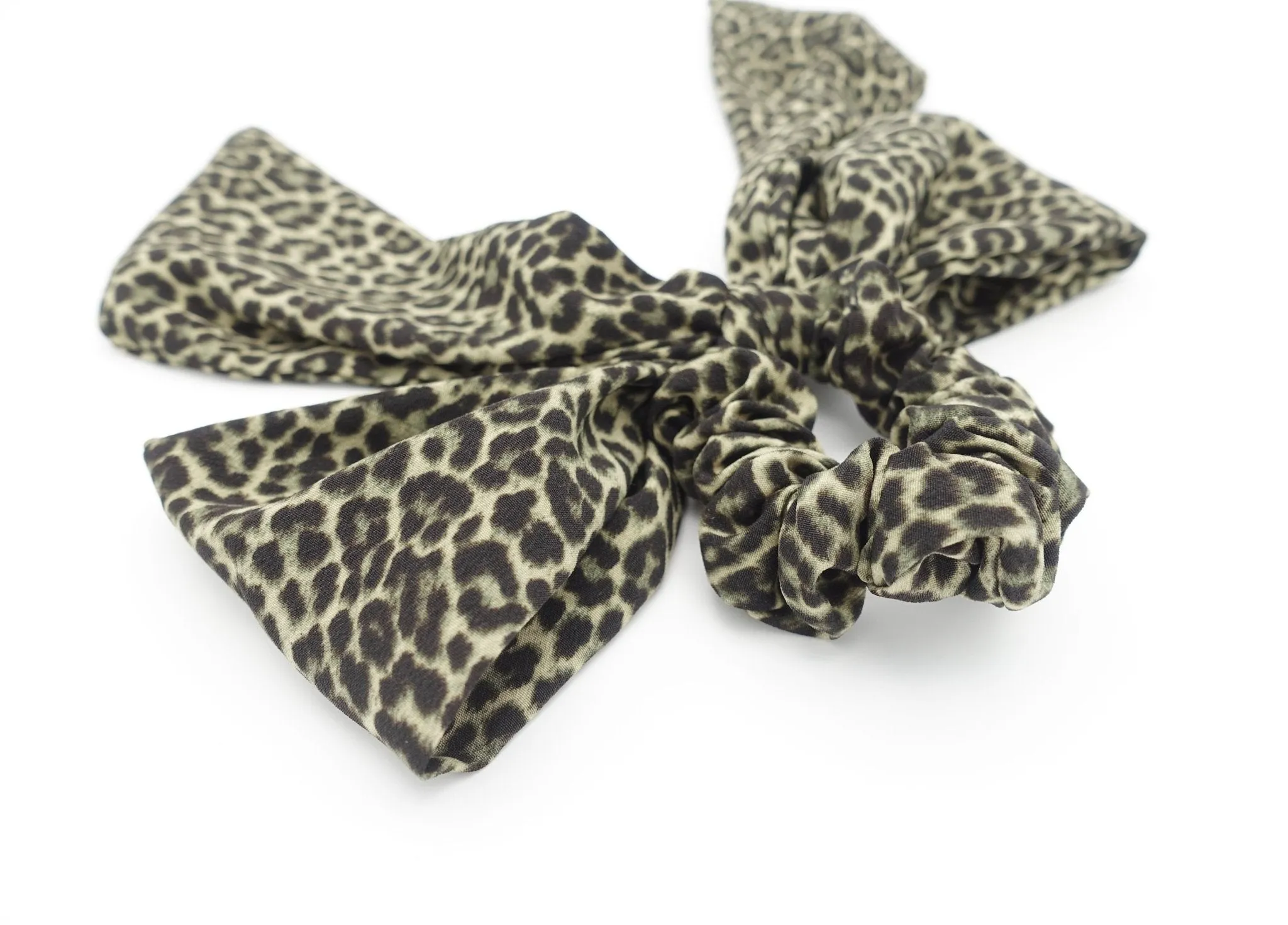 leopard print bow knot scrunchies sexy knot women hair elastic scrunchy