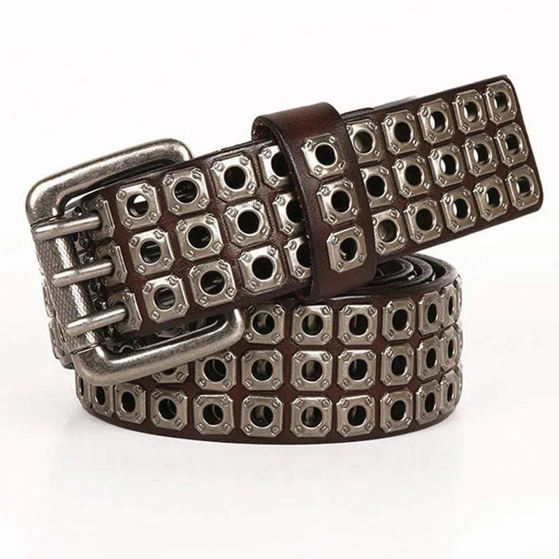 Men's Gothic Belts With Sqaure Rivets