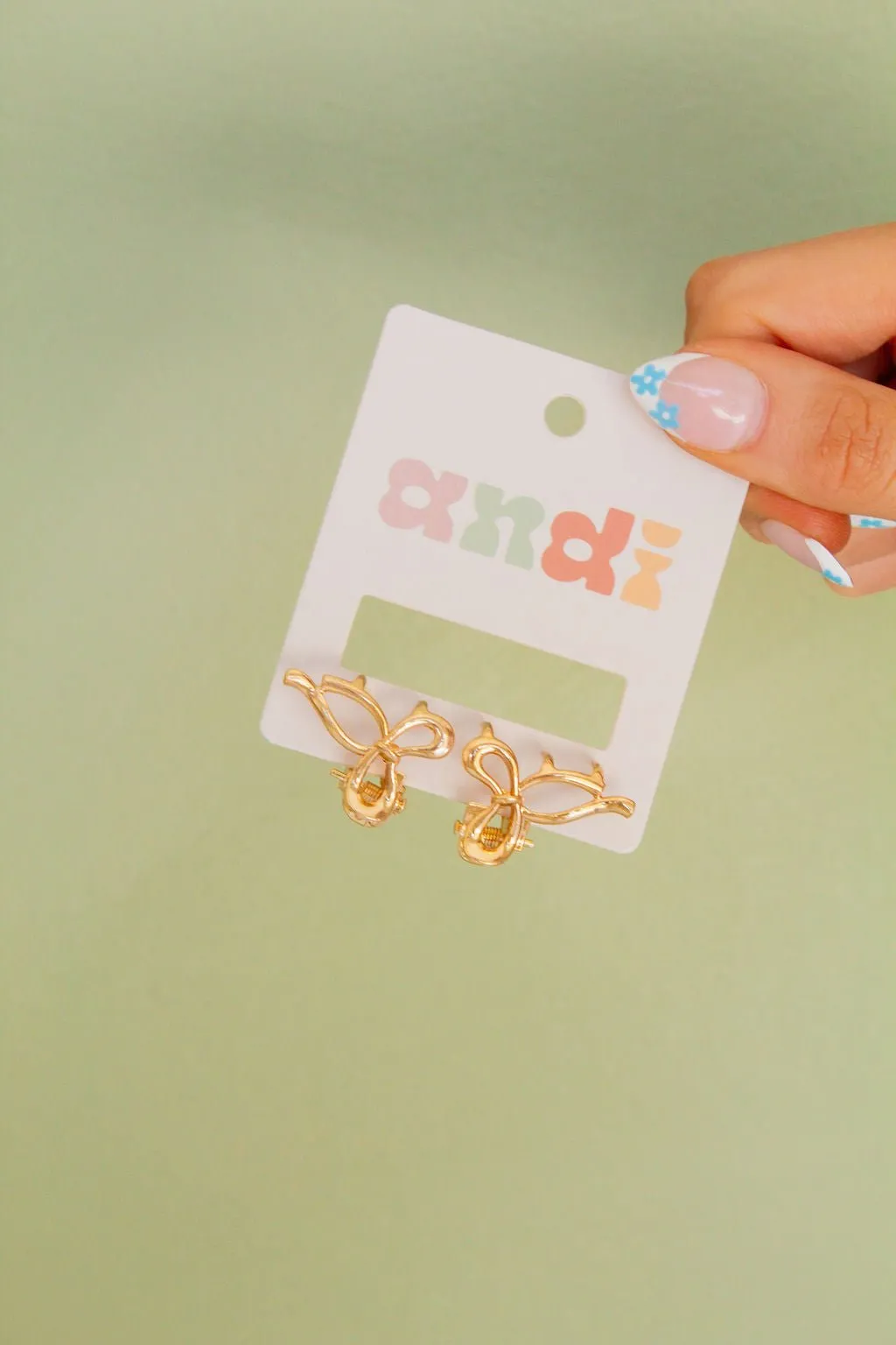 Micro Gold Bow Claw Clips