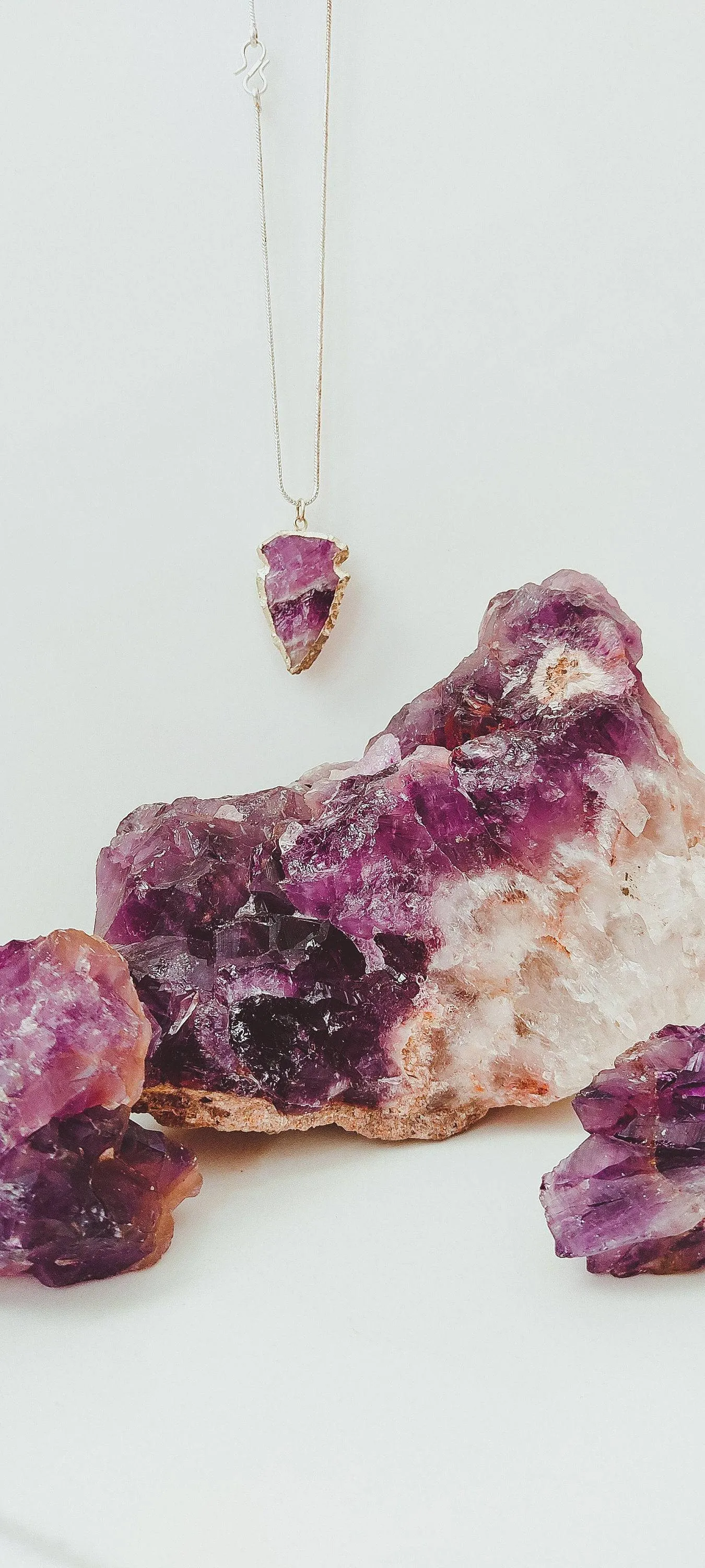 Raw Crystal Arrowhead Pendant Necklaces