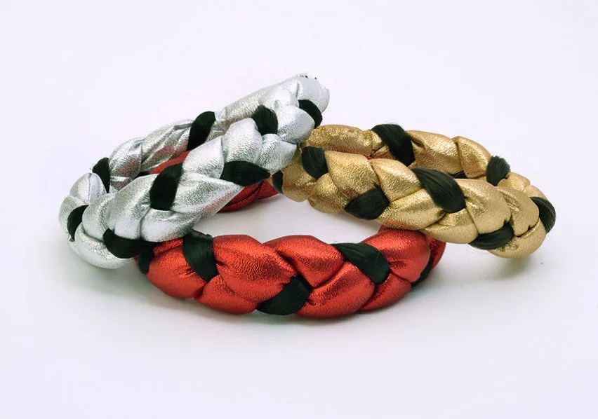 Satin and faux hair braid, Frida Kahlo headband