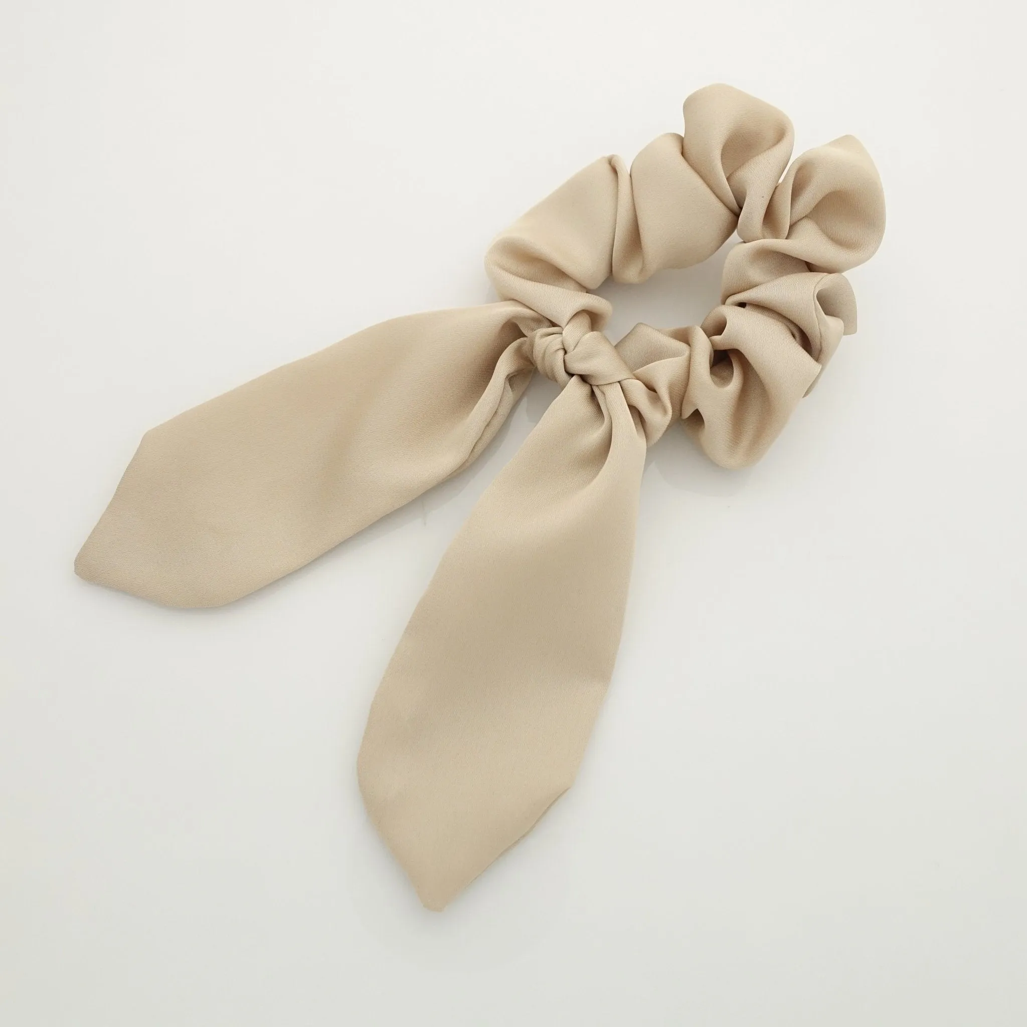 satin hair bow knot scrunchies glossy tail bow scrunchy women hair accessory