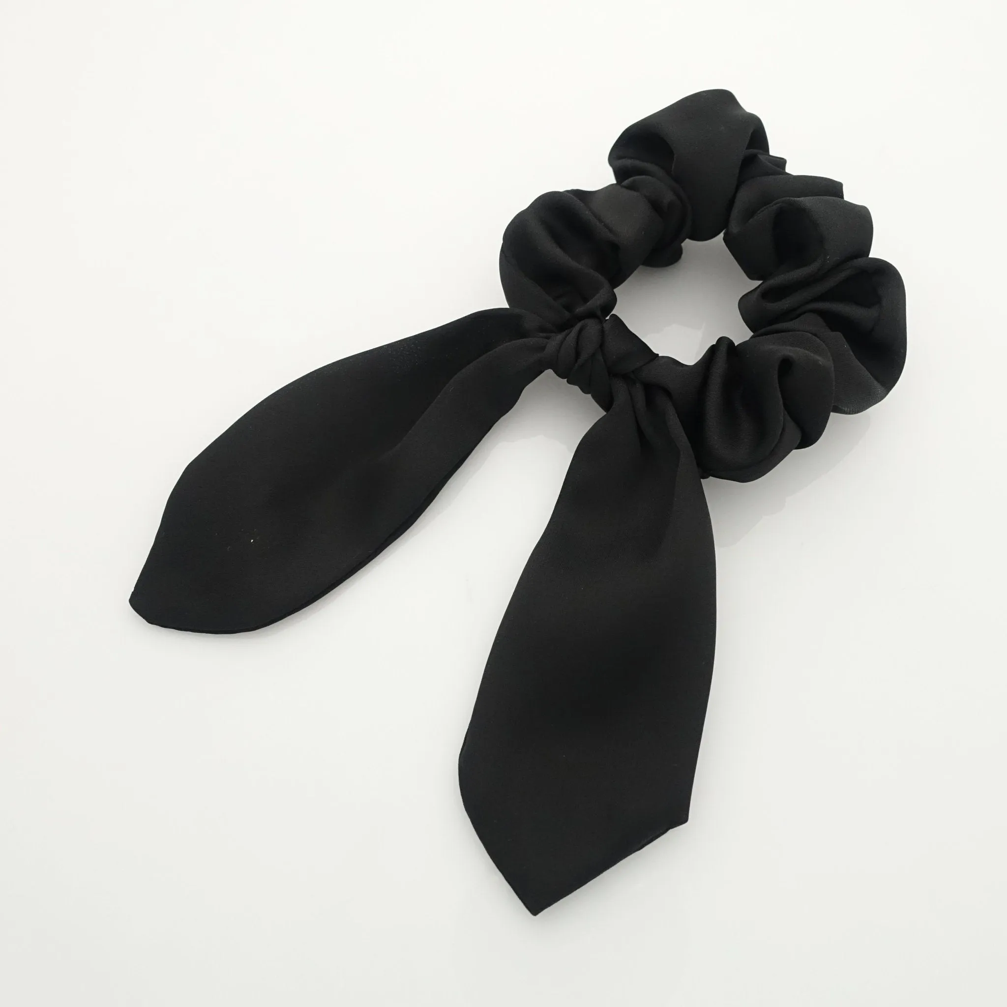 satin hair bow knot scrunchies glossy tail bow scrunchy women hair accessory