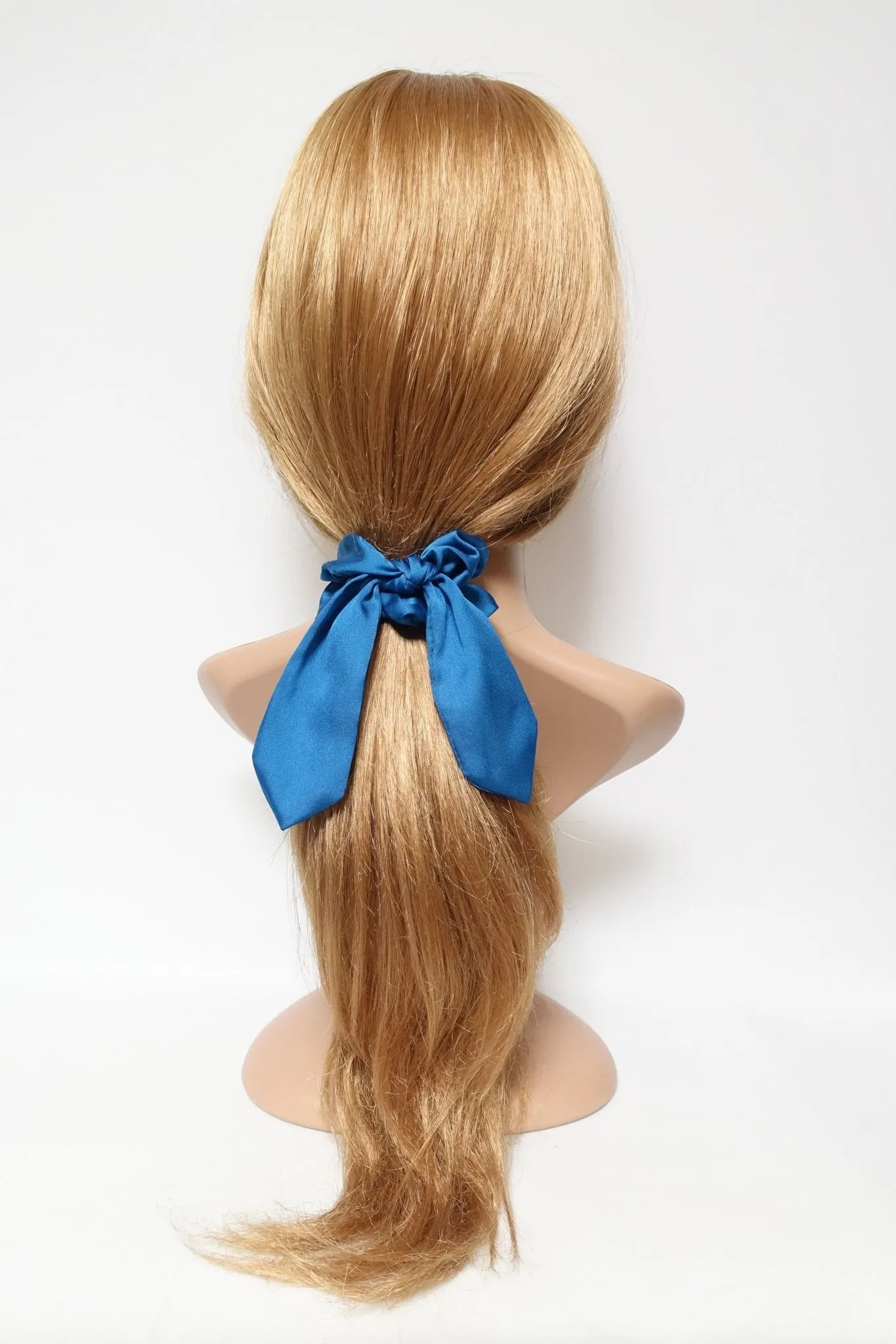 satin hair bow knot scrunchies glossy tail bow scrunchy women hair accessory