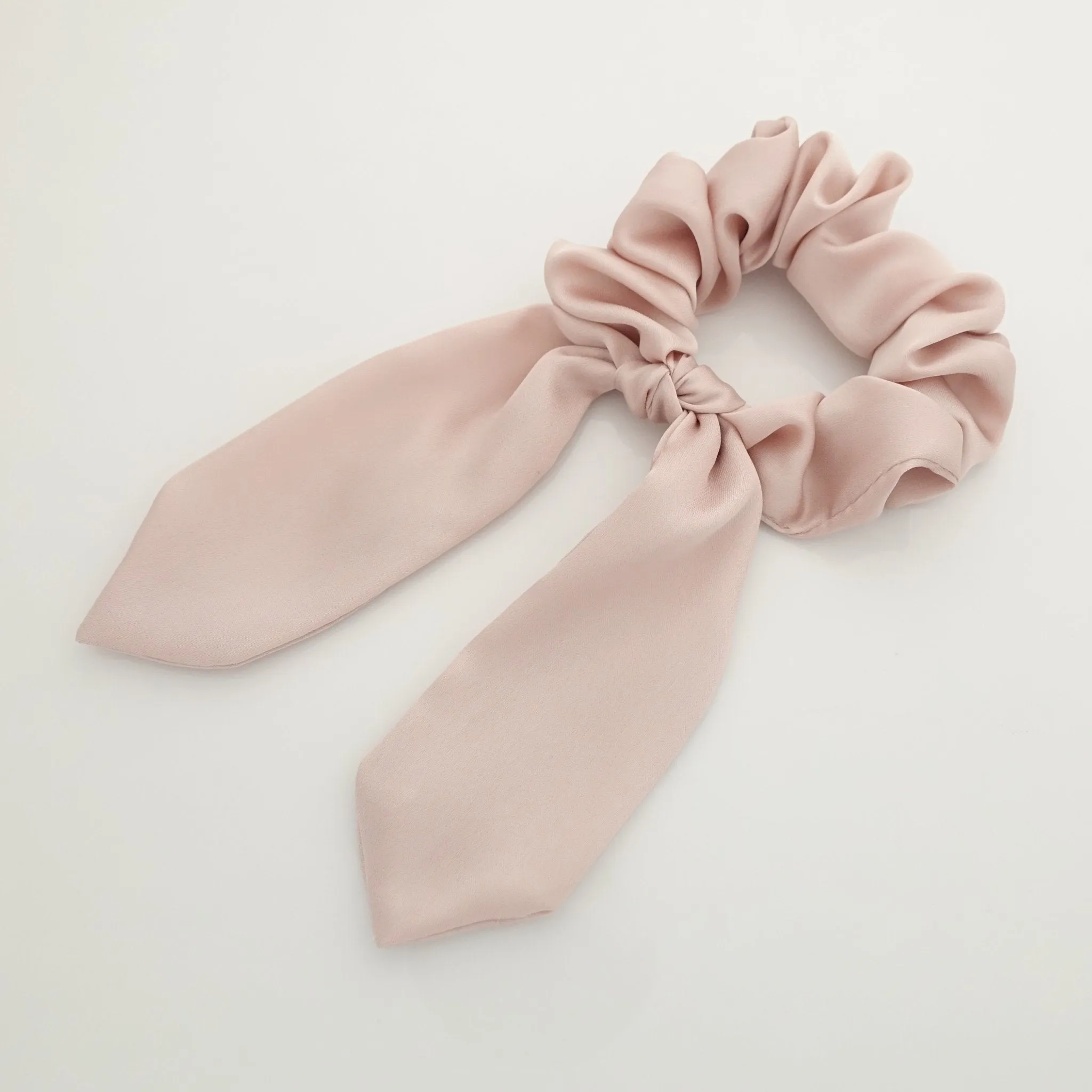 satin hair bow knot scrunchies glossy tail bow scrunchy women hair accessory