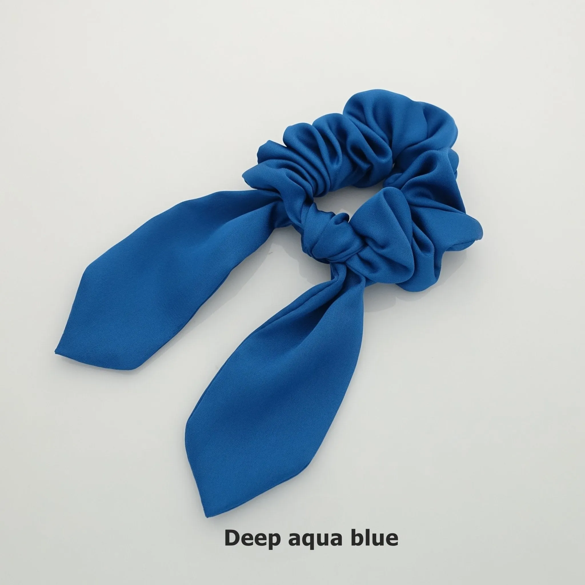 satin hair bow knot scrunchies glossy tail bow scrunchy women hair accessory