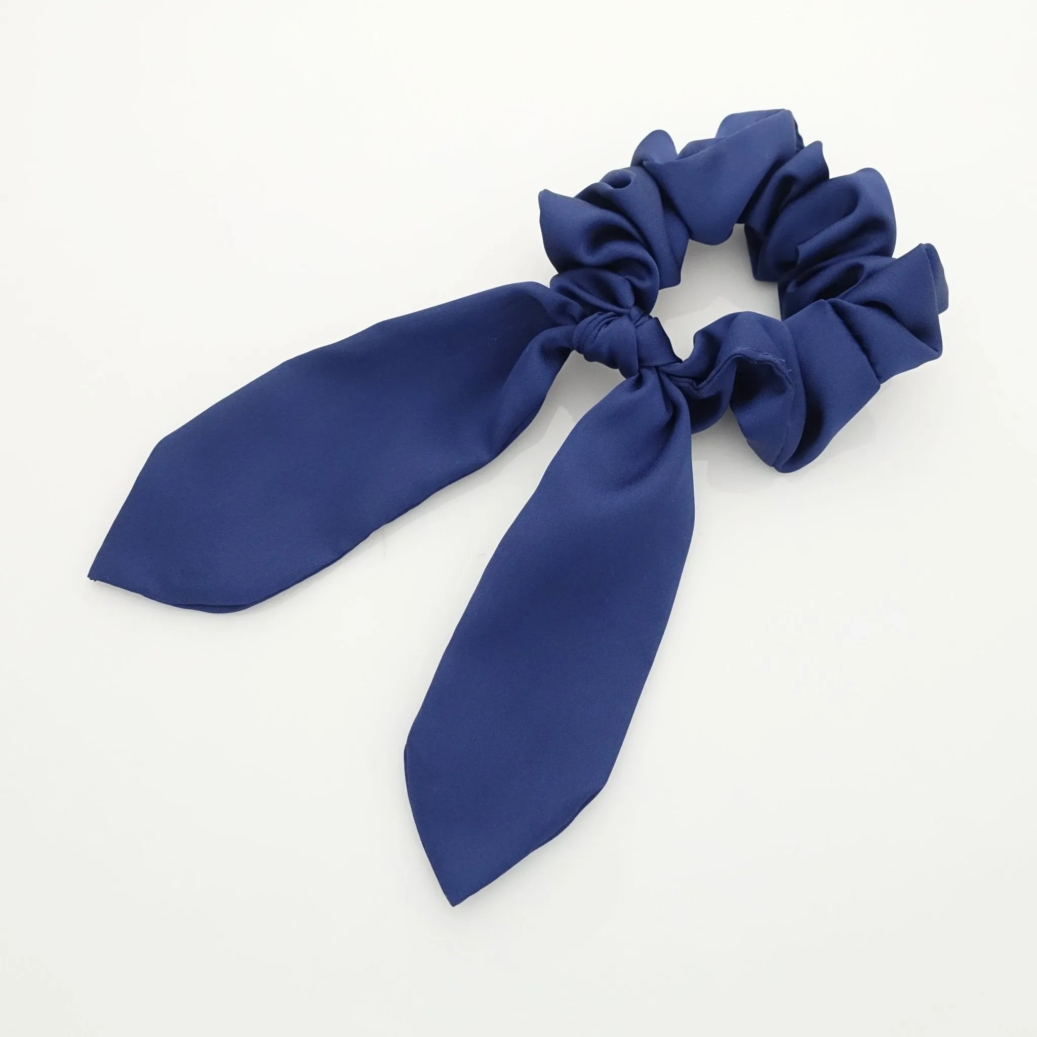 satin hair bow knot scrunchies glossy tail bow scrunchy women hair accessory