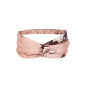 Silk Charmeuse 'Lovey' Headband: Blush Rose Print