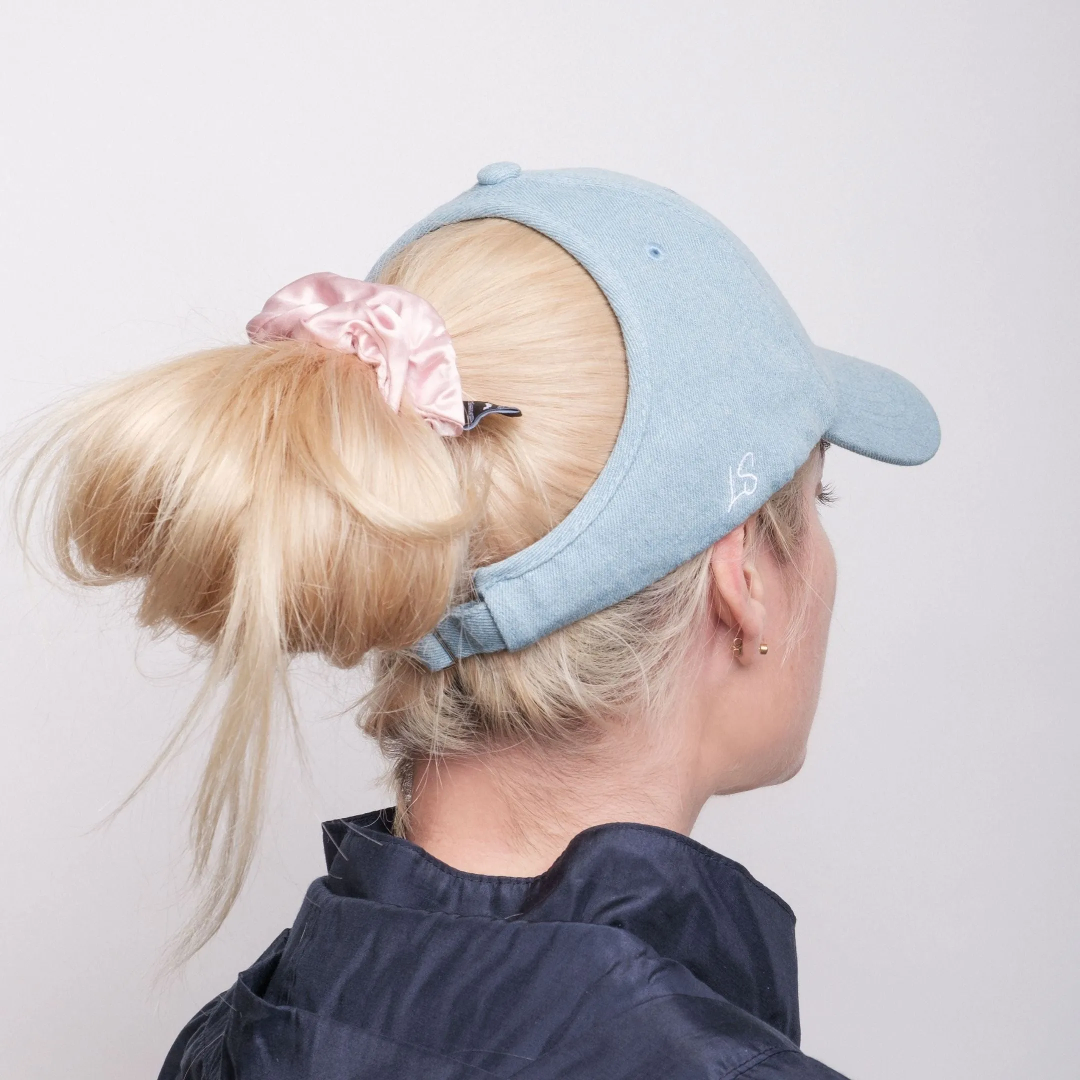 Silk-lined Baseball Cap With Open Back For Curly Hairs & Pony Tails - Lemonade Pink