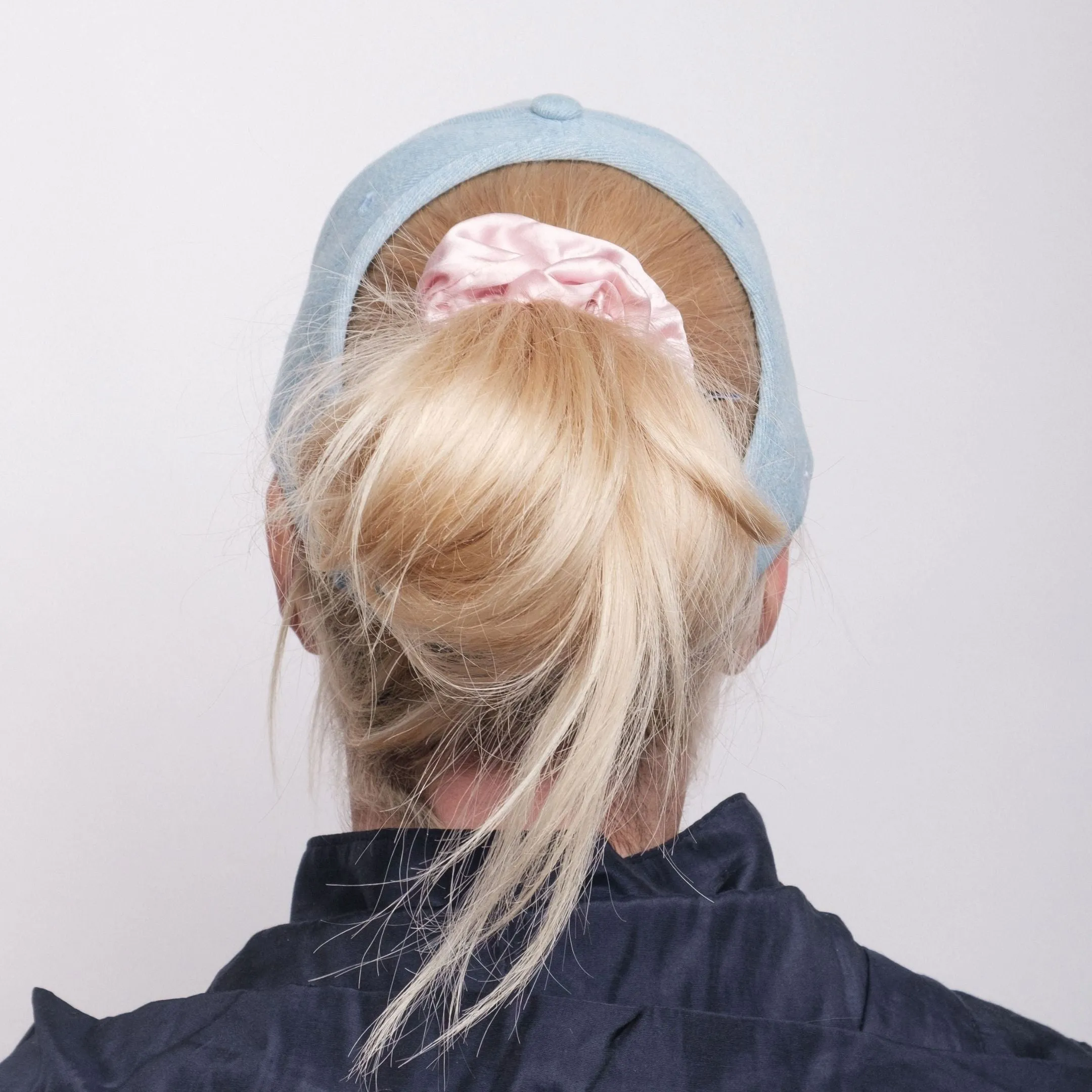 Silk-lined Baseball Cap With Open Back For Curly Hairs & Pony Tails - Lemonade Pink