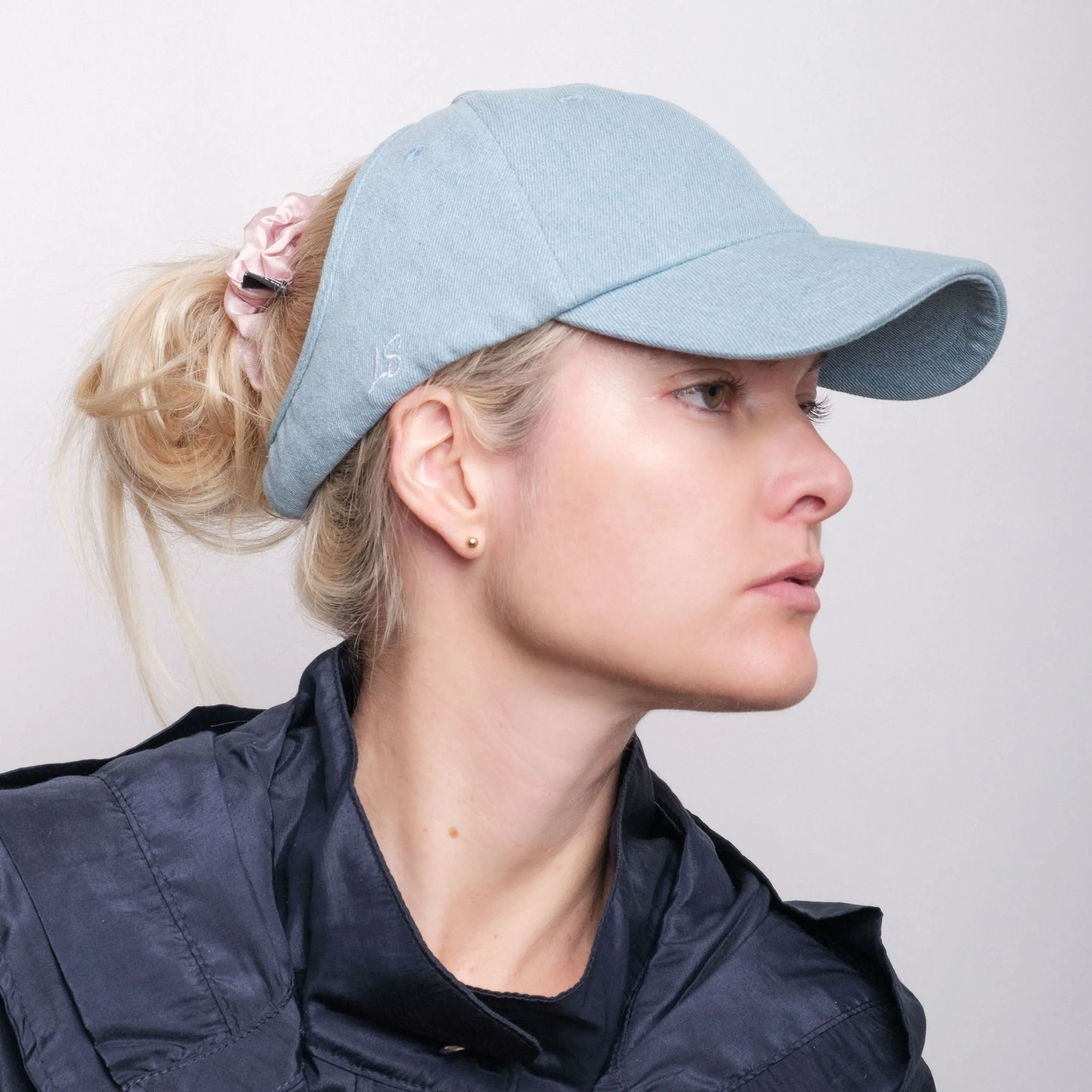 Silk-lined Baseball Cap With Open Back For Curly Hairs & Pony Tails - Lemonade Pink