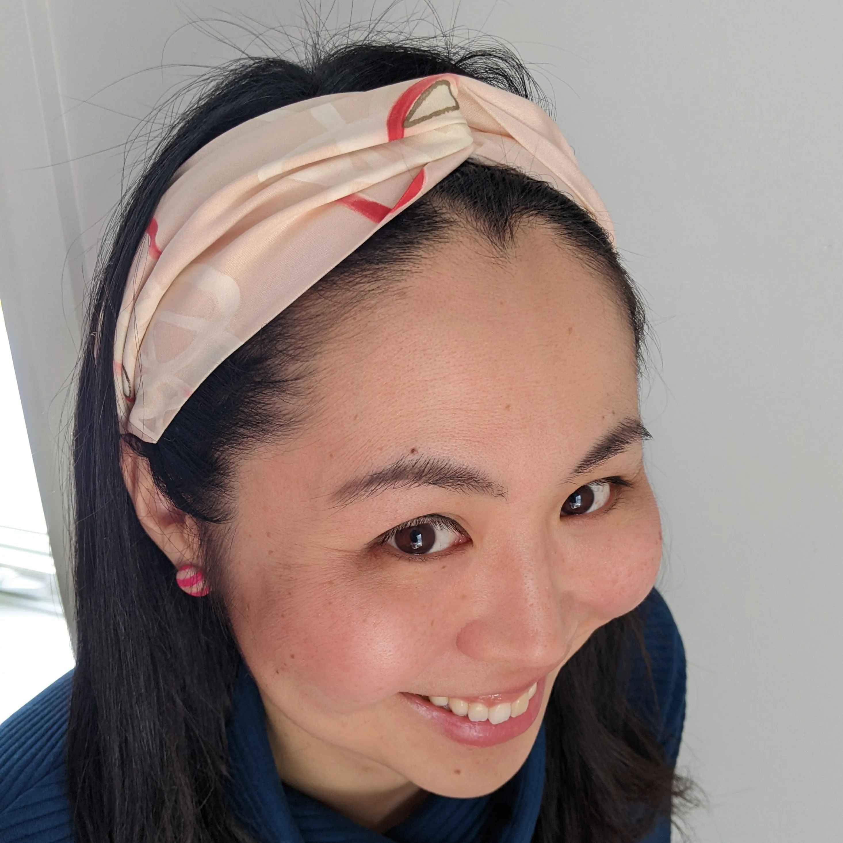 Silk Turban Headband - Black Japanese maple