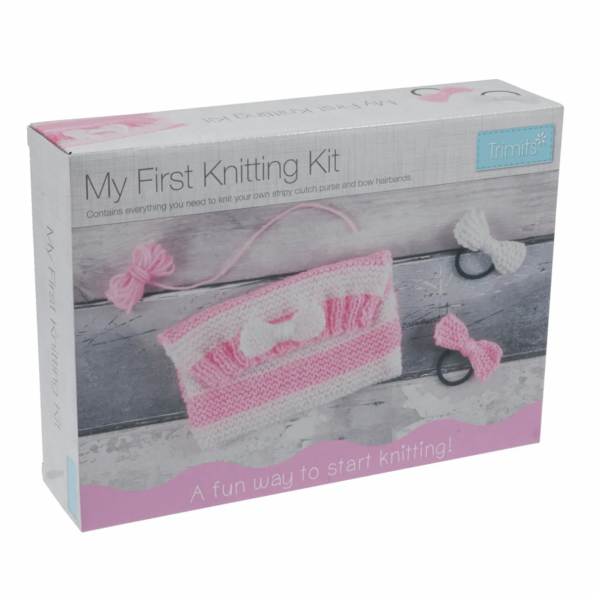 Trimits My First Knitting Kit - Clutch Bag & Hairbands