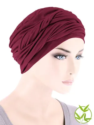 TWISTBB-BURGUNDY#Bamboo Twisty Turban in Burgundy